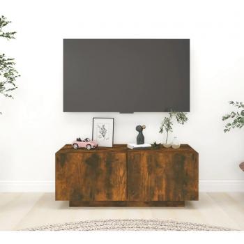 Mueble TV madera contrachapada color roble ahumado 100x35x40 cm