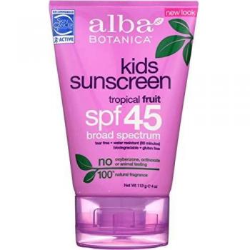 Lot of 2 Alba Botanica Very Emollient, Kids Sunscreen SPF 45, 4 Ounce by Alba Botanica