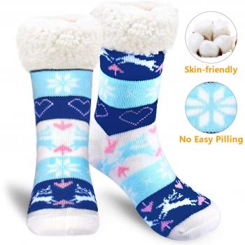 Emooqi Calcetines de estar por casa, Forro Polar Calcetines Inicio Calcetines Casuales Antideslizantes Calcetines Térmicos Cómodos y Transpirables para el Invierno Uso Diario