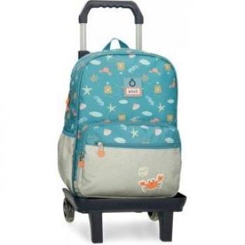 Mochila escolar Enso Mr Crab 38cm con carro