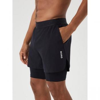 Björn Borg Men's 2 In 1 Black Shorts, Size M