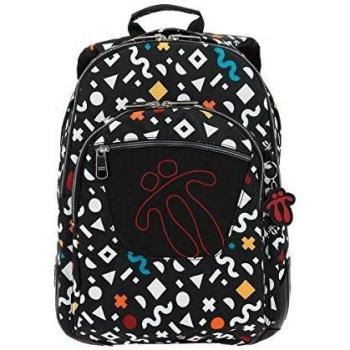 Totto - Mochila de Estudio Crayola (20L) con Refuerzo de Caucho, Color Negro y Diseño de Signos