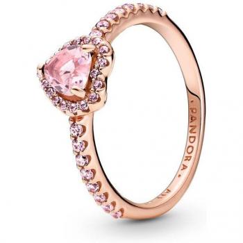 Anillo Pandora Rose Corazón Brillante Elevado en oro rosa - 188421C04