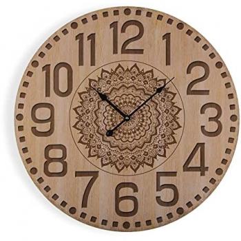 Reloj de Pared Decorativo Versa Ashburton para Cocina y Salón, Madera Marrón, 58x3x58 cm