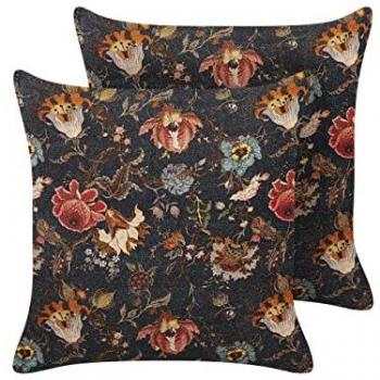 Set de 2 Cojines Decorativos Multicolor Algodón 45 x 45 cm Motivo Floral Moderno Glamour