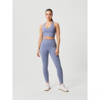 Borg Seamless Rib Tights Blue, Large