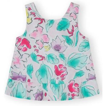 Blusa de niña estampada con espalda asimétrica 100% algodón