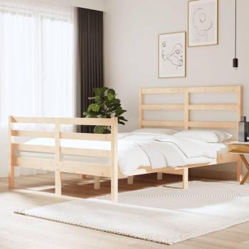 Cama de madera de pino gris 140x190 cm