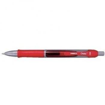Zebra Orbitz Retractable Rollerball Gel Ink Pen Medium 0.7mm Tip 0.5mm Line Red Ref AH812RD [Pack 12]