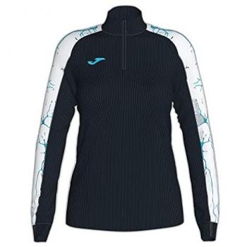 Joma Elite IX Women's Sweatshirt with Half Zip - Black and White
