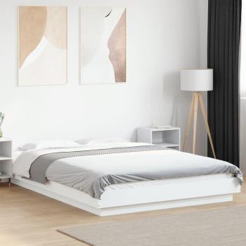 Cama de madera blanca multicapa 140x200 cm con estructura de madera de ingeniería Vidaxl