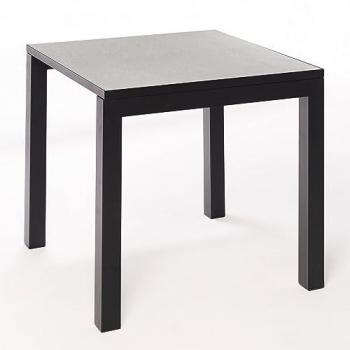 Mesa de Cerámica Luxury Almendra Blanca 75x75x75cm Negra, Apta para Interior y Exterior, Superficie Porcelánica y Estructura de Acero SmarTile