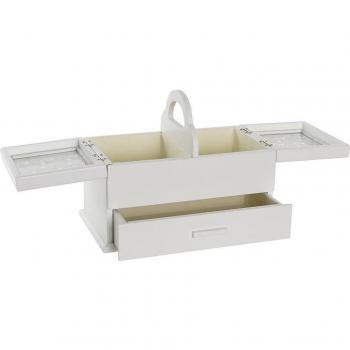 Joyero DKD Home Decor Cristal Blanco Marfil Madera MDF 30 x 17 x 24 cm
