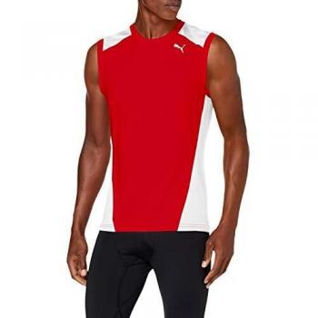 Puma Cross The Line Sleevelesstop Camiseta, Hombre, Red White, M