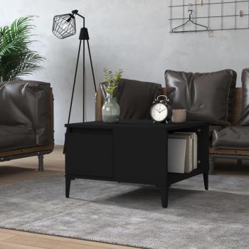 Mesa de centro negra de madera contrachapada 55x55x36,5 cm