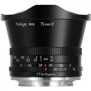 TTArtisan 7.5mm f/2 Fisheye Lens for APS-C - Leica L Mount, Black