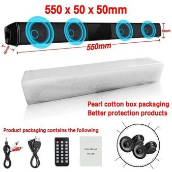 Barra de sonido Bluetooth 40W con subwoofer, altavoz inalámbrico y por cable, Home Theater, TV, con control remoto