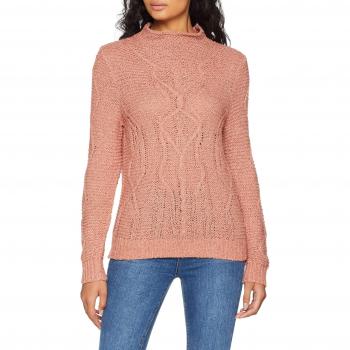 Vila Clothes Vistitta Knit Cable L/s Top, suéter para Mujer, Rosa Ash Rose, 38