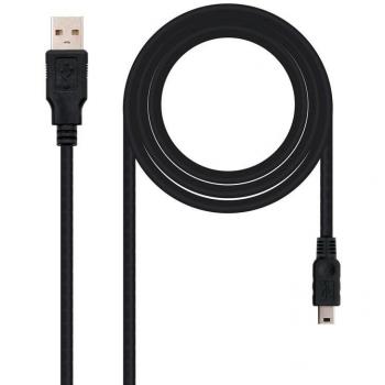 Nanocable Cable USB 2.0, Tipo A/M a Mini B/M, Color Negro, Longitud 0.5m