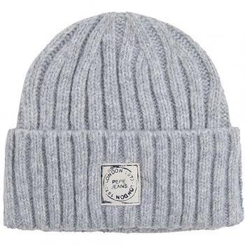 Gorro Pepe Jeans Tilde gris mujer estilo moderno, un tamaño para mujer