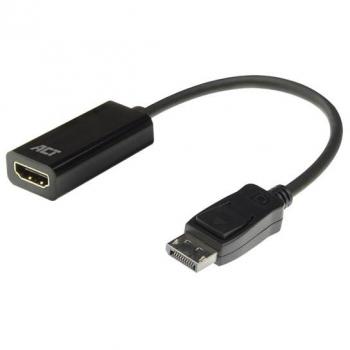 ACT AC7555 - Adaptador de cable de vídeo DisplayPort a HDMI 0,15m Negro