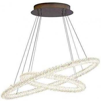 Plafonnier LED intégré Circle Verre, métal Chrome, Transparent 2 ampoules cm