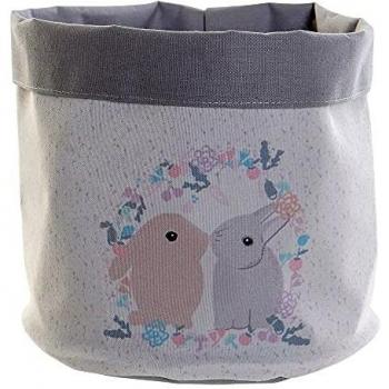 Cesta DKD Home Decor Poliéster Algodón