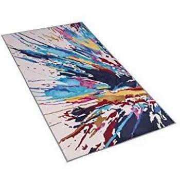 Alfombra Multicolor 80 x 150 cm Efecto Pintura Abstracta Impresa Pelo Corto Estilo Moderno Karabuk
