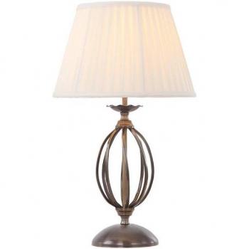 Lámpara de mesa artesanal 54 cm, latón antiguo con pantalla, 1 luz E27