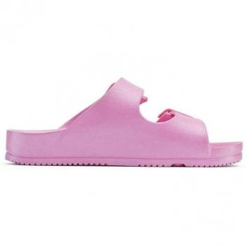Duuo - Sandalias abiertas de mujer monocolor con doble hebillas al tono, modelo Eva Flat Metal 63 Rosa