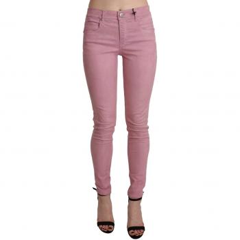 Acht Pink Mid Waist Skinny Stretch Denim Pant - W26