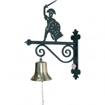 IMEX EL ZORRO El Zorro 11871-Soporte con Campana Guerrero, 370 mm, Laton, Negro, 37x12x35 cm