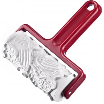 Westmark Rodillo para galletas Speculoos, Con 7 motivos diferentes, Largo 17.2 cm, Plástico, Klausi, Blanco / rojo, 32162270