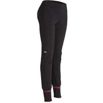 Naffta Active - Pantalón ajustado para mujer, color negro / borgoña, talla L