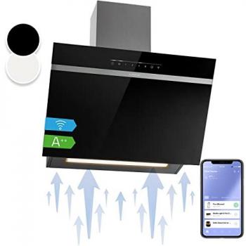 Campana Extractora Klarstein Ava 60, 60 cm, WiFi A++, 515 m³/h, Touch, Negra