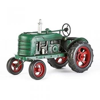 Gran tractor verde hecho a mano de chapa modelo único tamaño 23 x 13 x 15 paquete cm