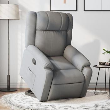 Sillón reclinable elevable de tela gris claro Vidaxl