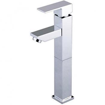 DP Grifería - Grifo monomando de lavabo alto, color plateado, serie Arce