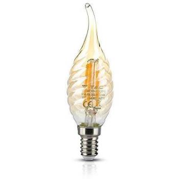 Bombilla LED E14 4W Filamento Ámbar Candelabro Calido Twist