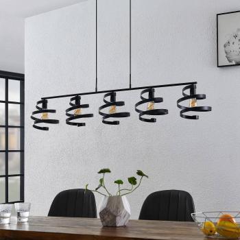 Lindby Colten lámpara colgante de diseño, 5 luces, color negro, material metal, tipo E27, adecuada para salón y comedor