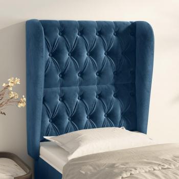 Cabecero con orejas de terciopelo azul oscuro 83x23x118/128 cm vidaXL