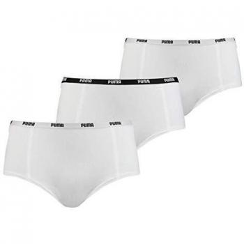 PUMA Mini Short 3P Pack Ropa Interior, White, S para Mujer