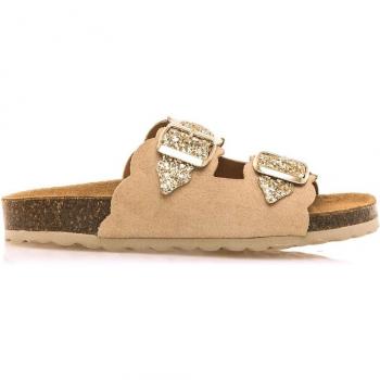 Sandalias planas de mujer con detalle de glitter Mustang