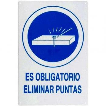Cartel Obligatorio Eliminar Puntas 30x21 cm.