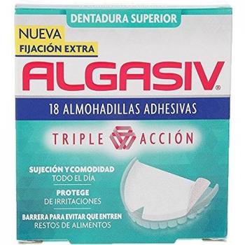 ALGASIV Almohadillas Adhesivas para Dentaduras Postizas Superiores, Dura Todo el Día y Protege las Encías, 18 Unidades