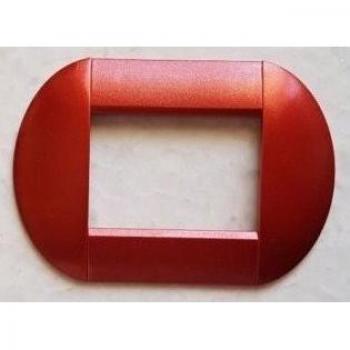 Placa Compatible Living International Bticino Rojo Metalizado 7 Foros