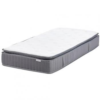 Colchón de muelles ensacados individual 90 x 200 cm con espuma viscoelástica refrescante, funda extraíble y 7 zonas de confort, firmeza alta