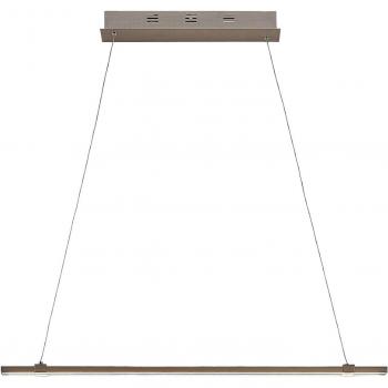 Lámpara colgante LED lineal Tymon, delgada, moderna, color gris, fabricada en metal, diseñada para salón y comedor, con 2 llamas