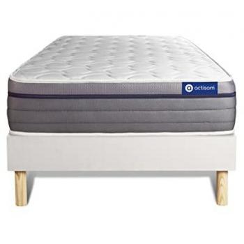 Somier blanco ACTISOM + Colchón viscoelástico Actimemo Zen 80 x 190 cm