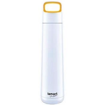 Lamart LT4005 - Vaso térmico, de acero inoxidable y plástico, de 850 ml, color blanco y amarillo